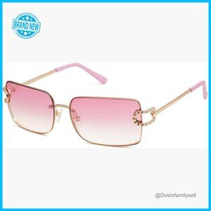 Vintage Y2K Oversized Sunglasses Rimless Rectangular Frames UV400 Protection